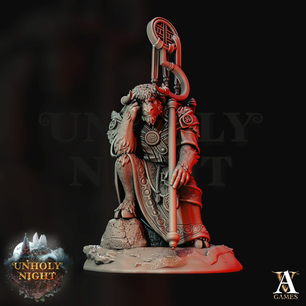 Grand Alliance Chaos Beasts of Chaos Bullgors Минотавр шаман миниатюра для dnd, днд, pathfinder, фентези, Настольная игра, НРИ, Варгейм, РПГ