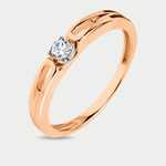 Помолвочное кольцо женское из розового золота 585 пробы с фианитами (арт. 020021-1102)