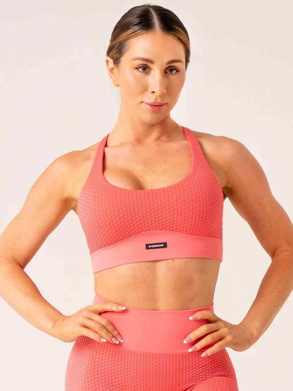 Топ RYDERWEAR Honeycomb Bra Coral Pink