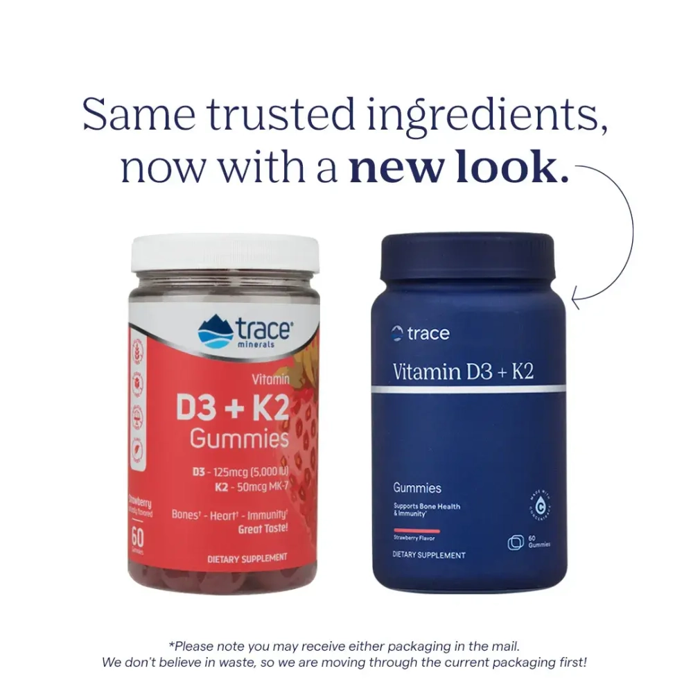 Vitamin D3 + K2 60 жевательных таблеток Trace Minerals Research