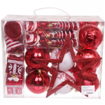 Набор елочных украшений «Зимний калейдоскоп» (в наборе 53 шт), Красный/Белый