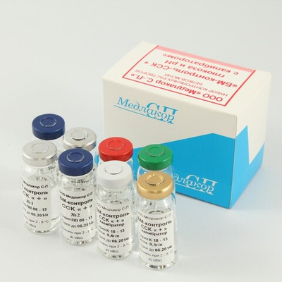 БМ-Контроль ССК+ глюкоза и рН, с калибратором (конт.р-ры белков мочи), 8х10мл, 04.01.05 Медлакор,уп.