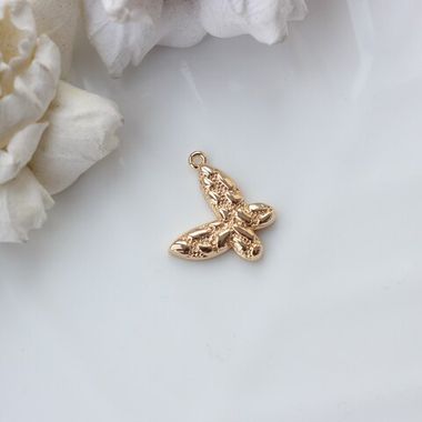 Подвеска Бабочка фактурная, 19*12 мм, позолота П823