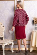 Костюм с юбкой Совершенство форм (бордовое) К14835-10М LT Collection