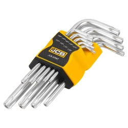 Ключи Г-образные TORX с отверстием, набор 9пр. (Т10Н, Т15Н, Т20Н, Т25Н, Т27Н, Т30Н, Т40Т, Т45Н, Т50Н) JCB JCB-5098T