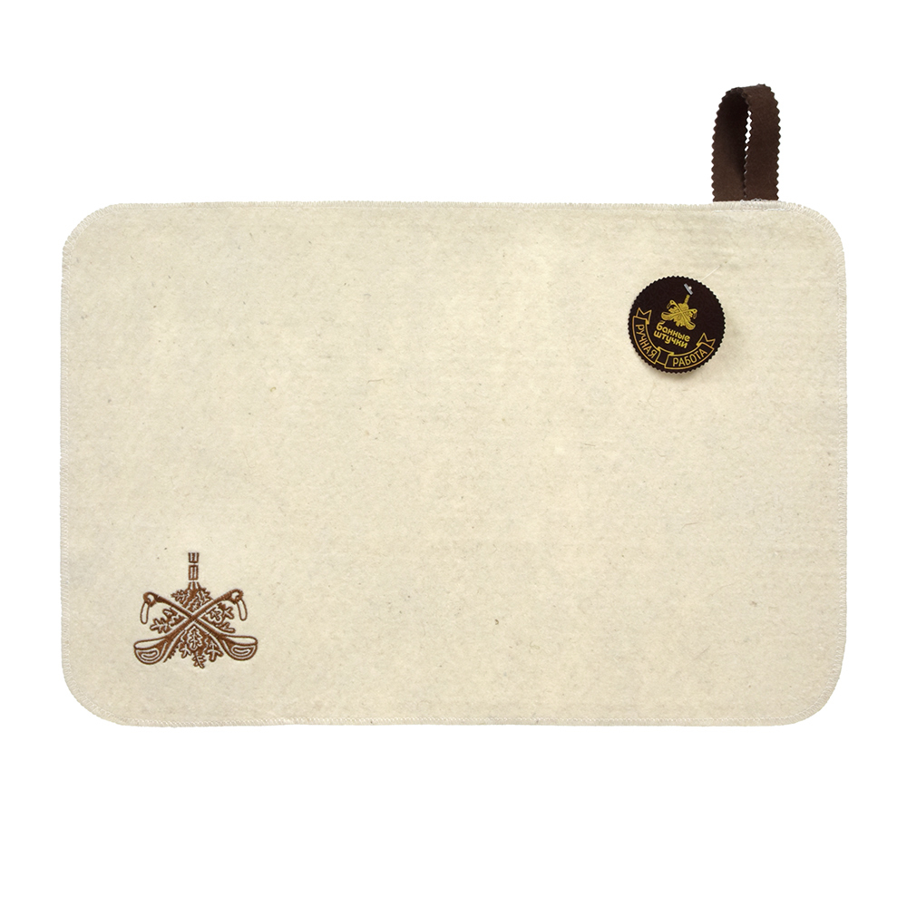 Коврик для бани и сауны с вышитым логотипом Банные штучки,войлок