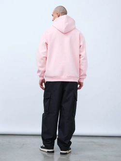 Худи оверсайз с начесом (розовый)