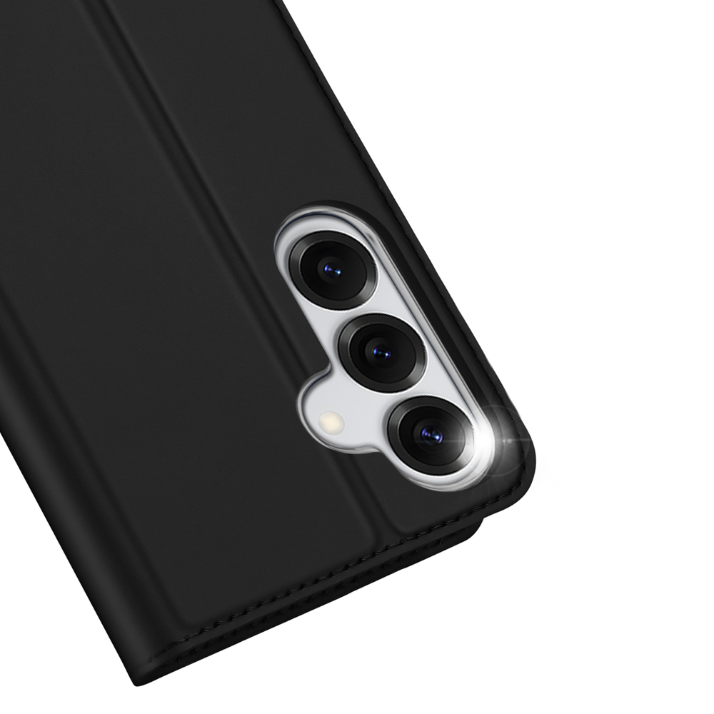 Чехол книжка из PU кожи черного цвета от Dux Ducis для Samsung Galaxy S25+, серия Skin Pro Series Case