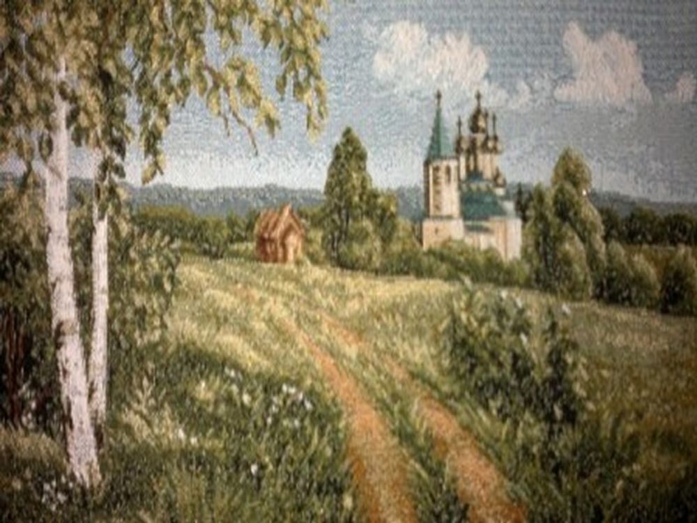 Гобеленовая картина &quot;D. СЕЛО ВОСКРЕСЕНСКОЕ&quot; в багетной раме, Россия.