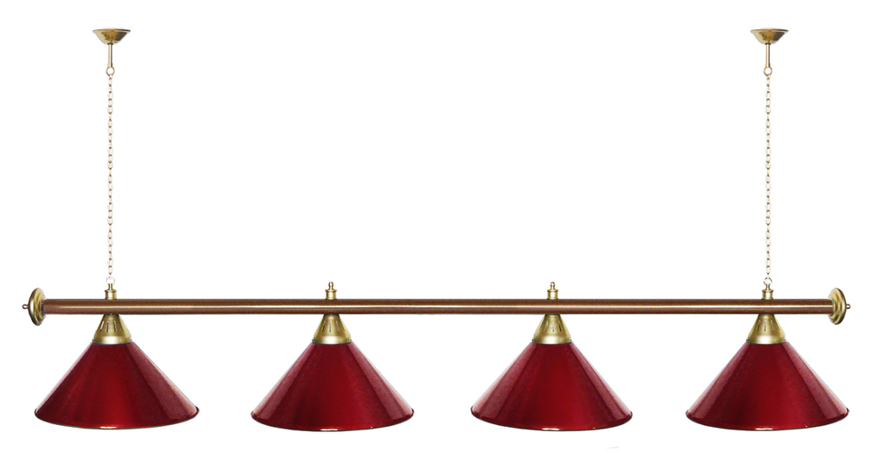 Лампа STARTBILLIARDS 4 пл. (плафоны золотые,штанга золотая,фурнитура золото)