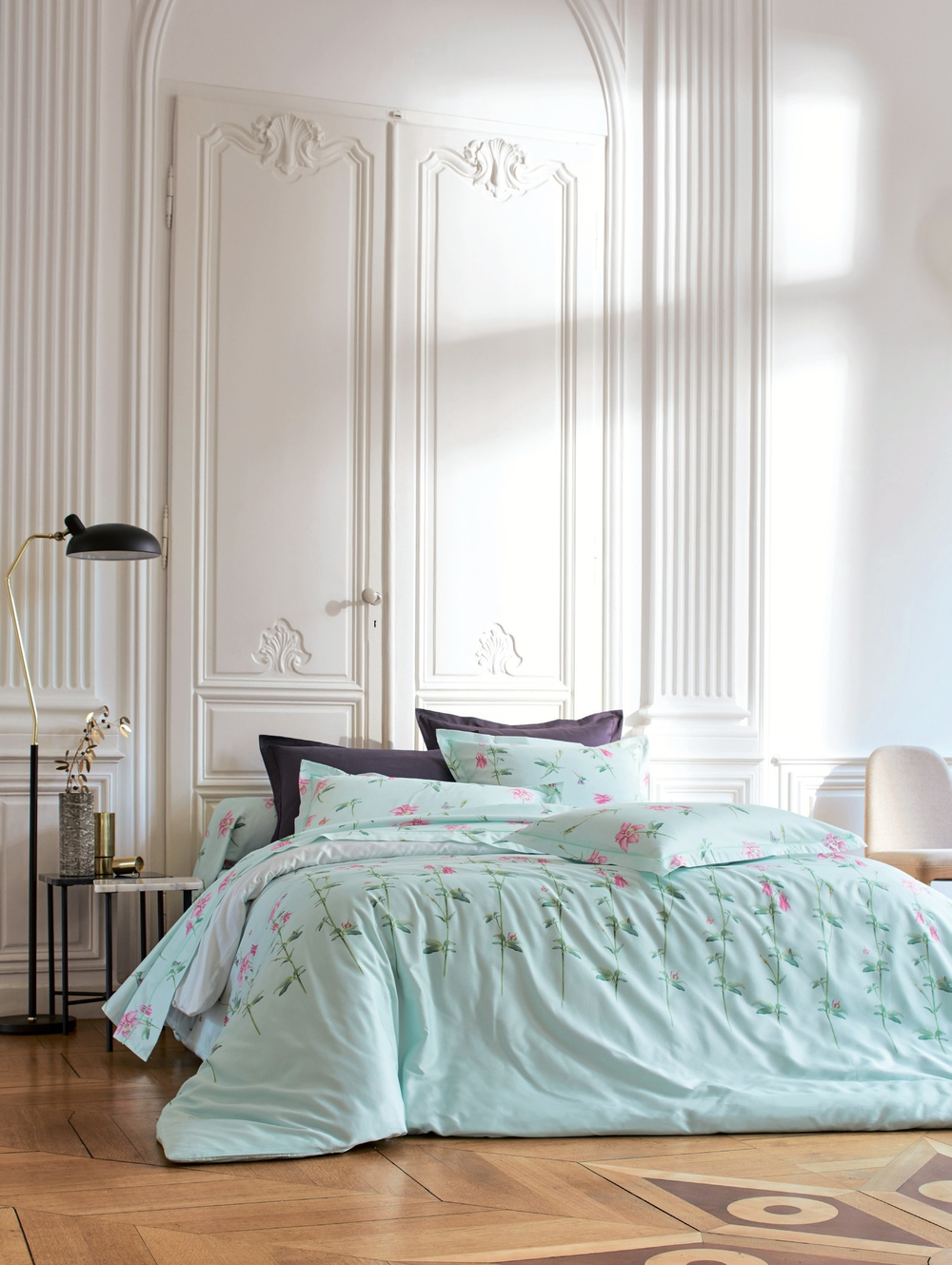 Постельное белье 2 спальное евро Blanc des Vosges Ancolie Opale