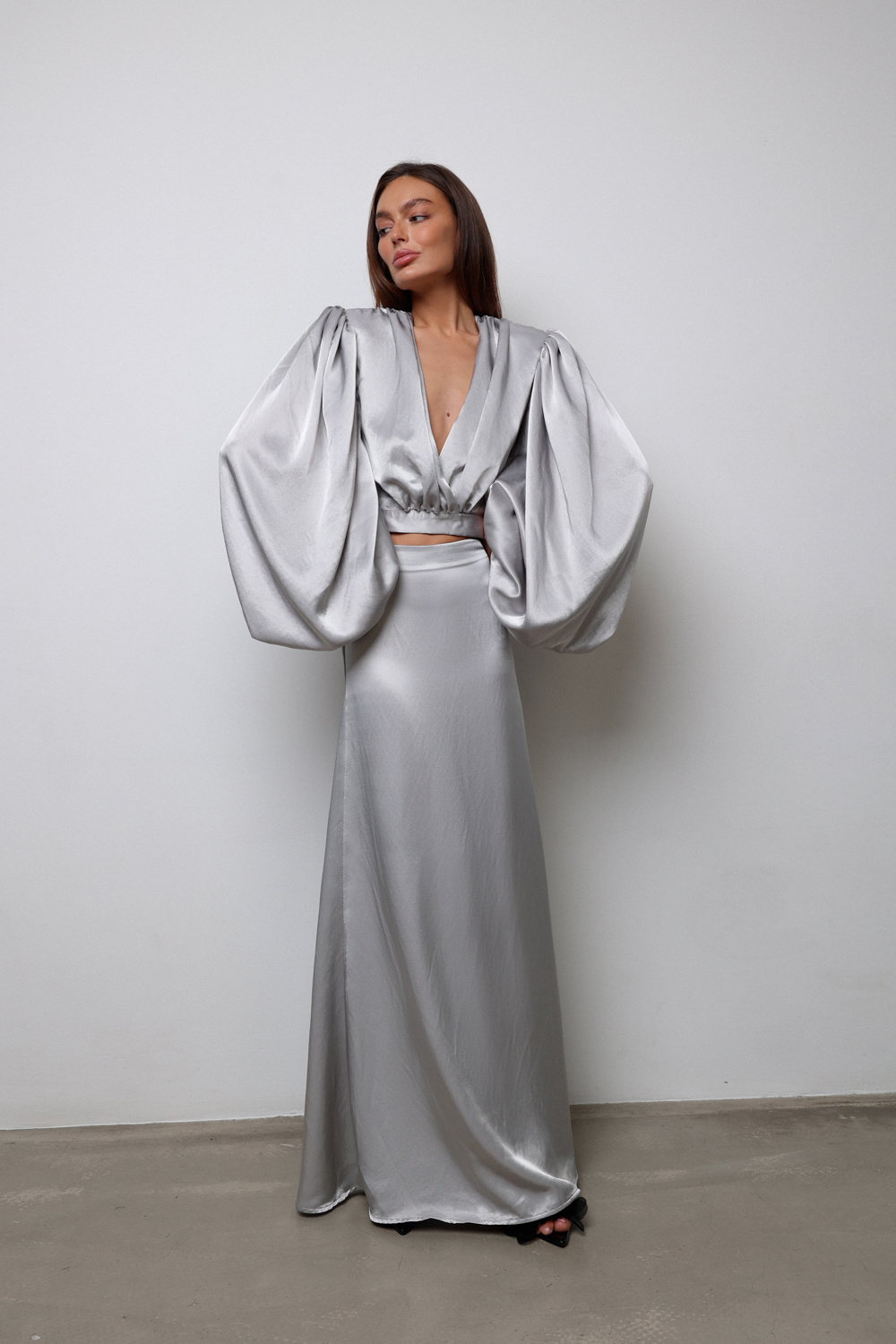 Блуза Сюзанна серебро