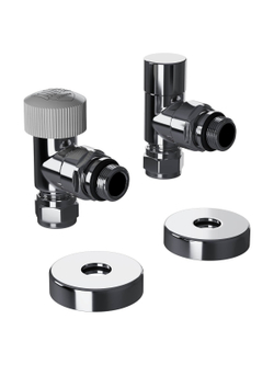 Набор термостатический угловой Royal Thermo Design Pro 15мм М30х1,5 (Хром)