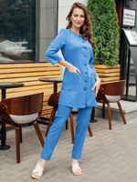 Голубая блуза медицинская Бл-365 3/4 Либерти люкс