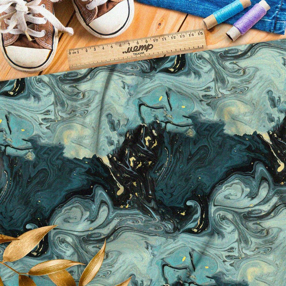 Ткань барби жидкий малахит