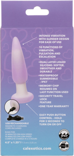 Сиреневая анальная пробка Slender Probe с вибрацией - 11,5 см. (Цвет: фиолетовый)