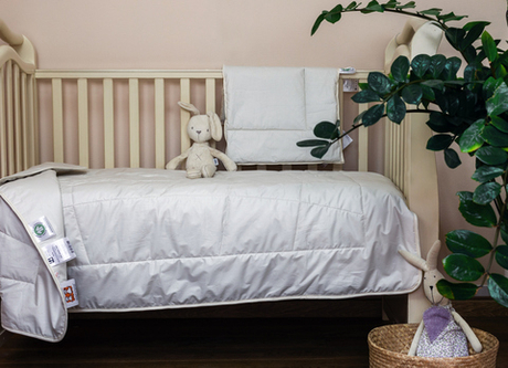 Подушка детская 40х60 и одеяло 100х135 German Grass Bioline Baby Organic Linen Grass