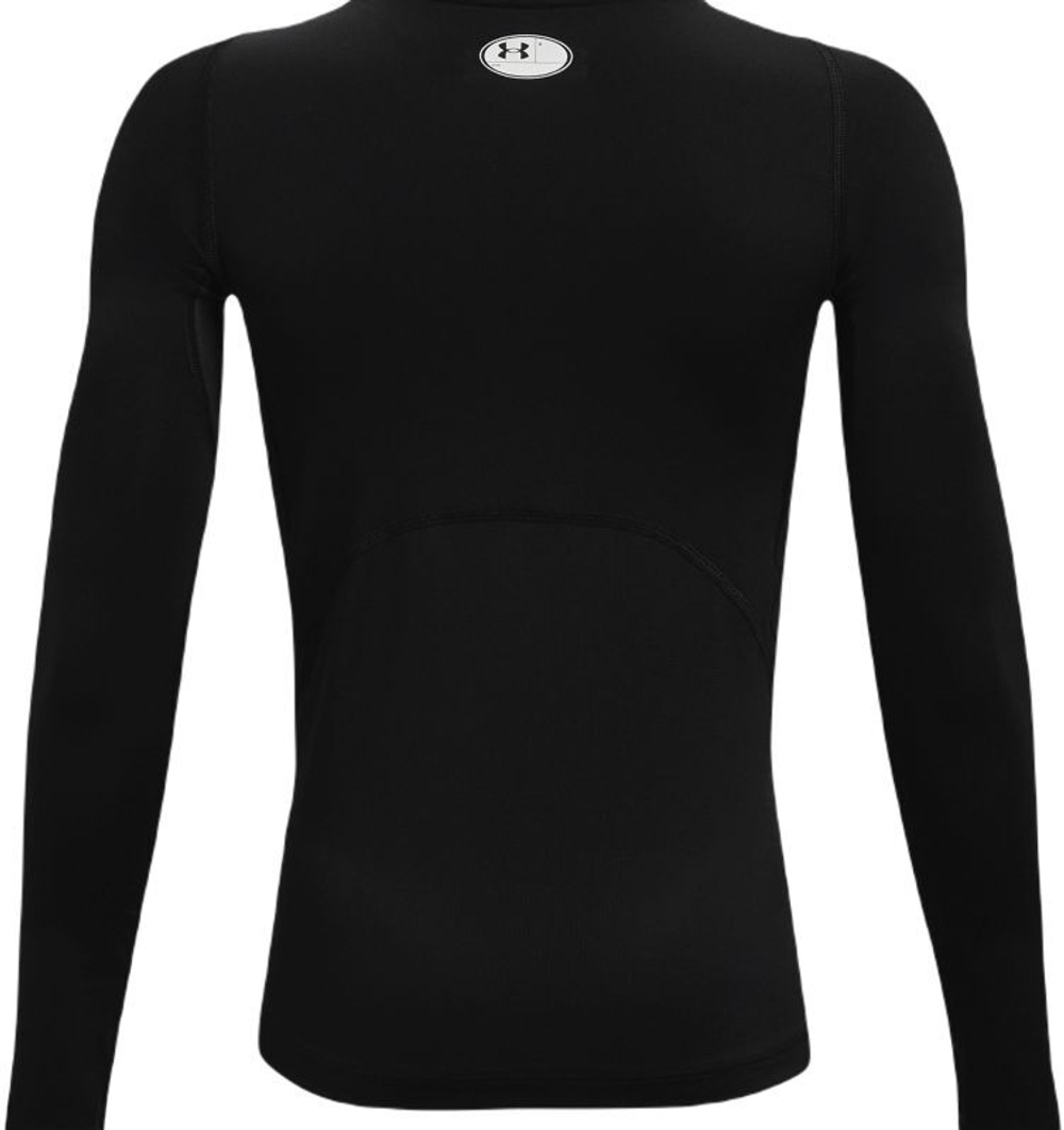 Детская теннисная футболка Under Armour Boys' HeatGear Armour Long Sleeve - black/white