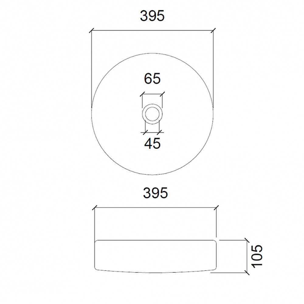 Раковина-чаша Abber Glas 40 AK2301 прозрачная