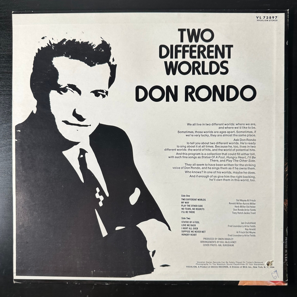 Don Rondo ‎– Two Different Worlds (США 1970г.)