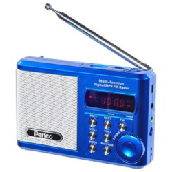 Радиоприемник Perfeo мини-аудио Sound Ranger, FM MP3 USB microSD In / Out ридер, BL-5C 1000mAh, синий (PF-SV922BLU) [PF_3183]