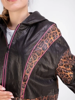 Куртка женская натуральная кожаная с капюшоном Турция