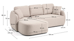 Трехместный диван-кровать Laira с левым шезлонгом из бежевого шенилла 246 см