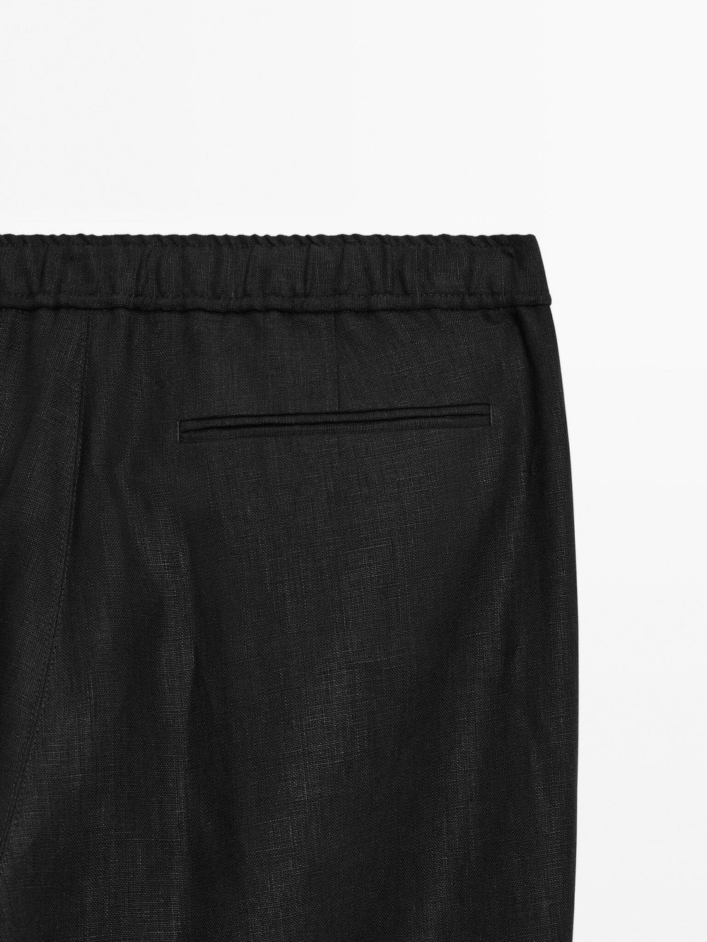 Massimo Dutti Брюки-джоггеры из 100% льна, черный