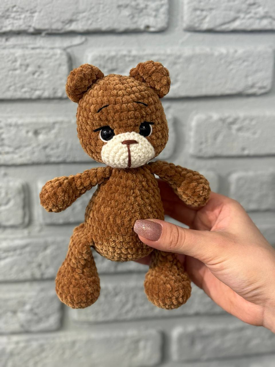 Игрушка Мишка плюшевый вязаный