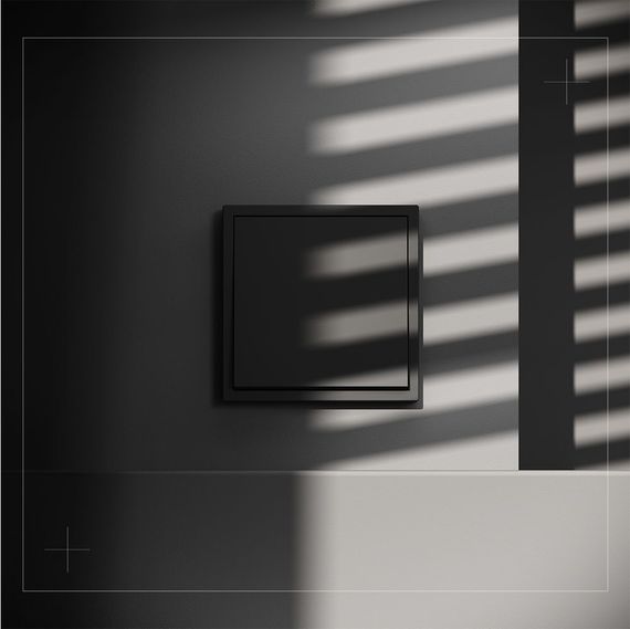 Перекрестный переключатель встраиваемый Voltum S70 одноклавишный 10А, (черный матовый) VLS010508