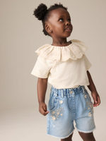 Шорты джинсовые с вышивкой для девочки Next E29-084, Синий