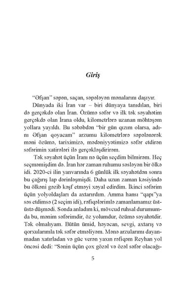 Əfşan: İran boyunca uzanan tək səyahətim