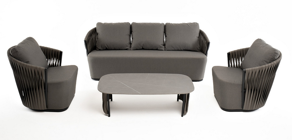 "Флоренция" лаунж-зона из искусственного ротанга, цвет графит