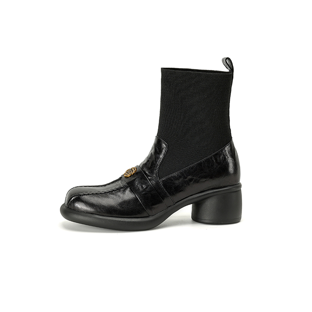 XIAOAJUE Sheepskin Ankle Boots 5cm Women"s