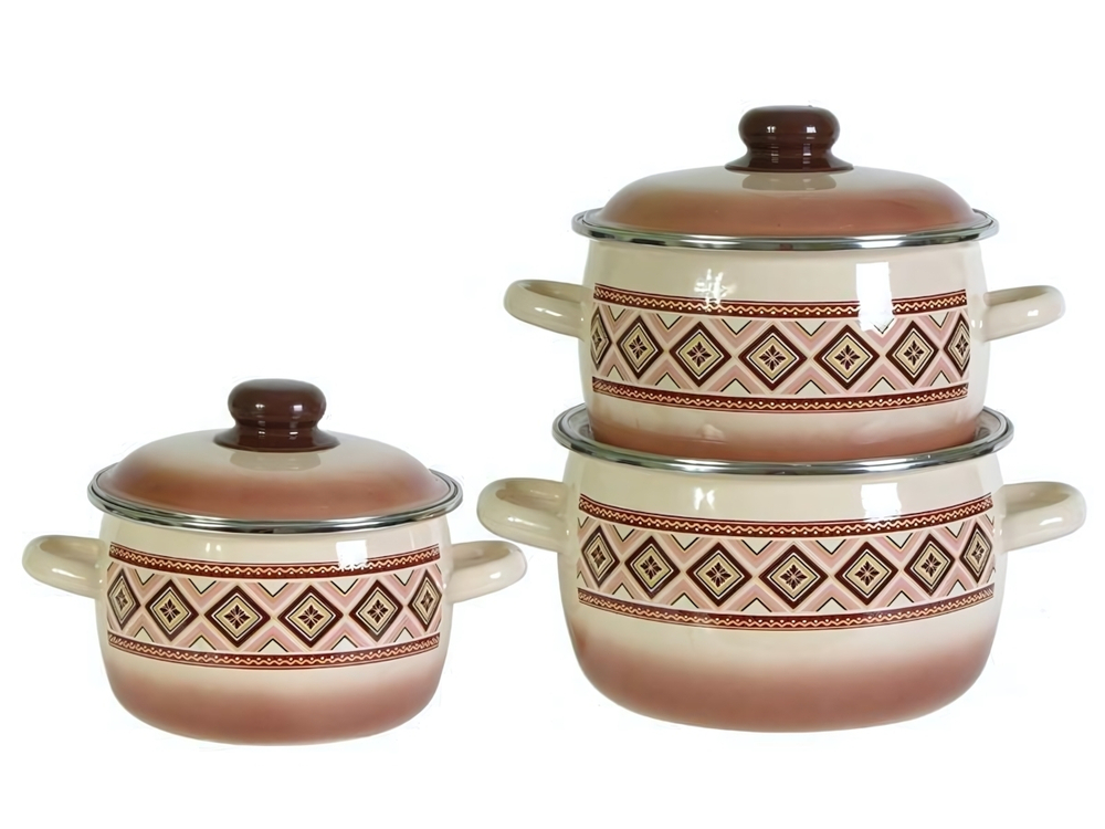 Набор кастрюль "Шоколад" №02 слоновая кость