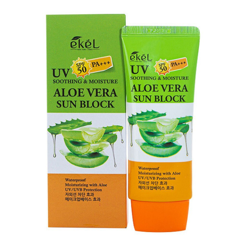 [Ekel] Aloe Vera Sun Block SPF50/PA+++ - Солнцезащитный крем с экстрактом алоэ вера, 70 мл