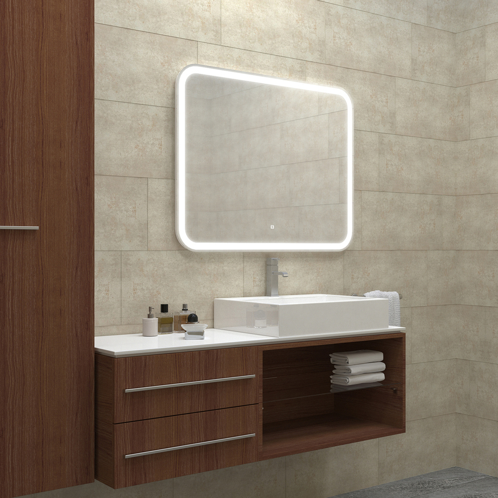 Зеркало MIXLINE "Стив Нео-S" 1000*800 (ШВ) сенсорный выкл, светодиодная бегущая подсветка