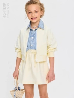 Мини юбка из футера с карманами