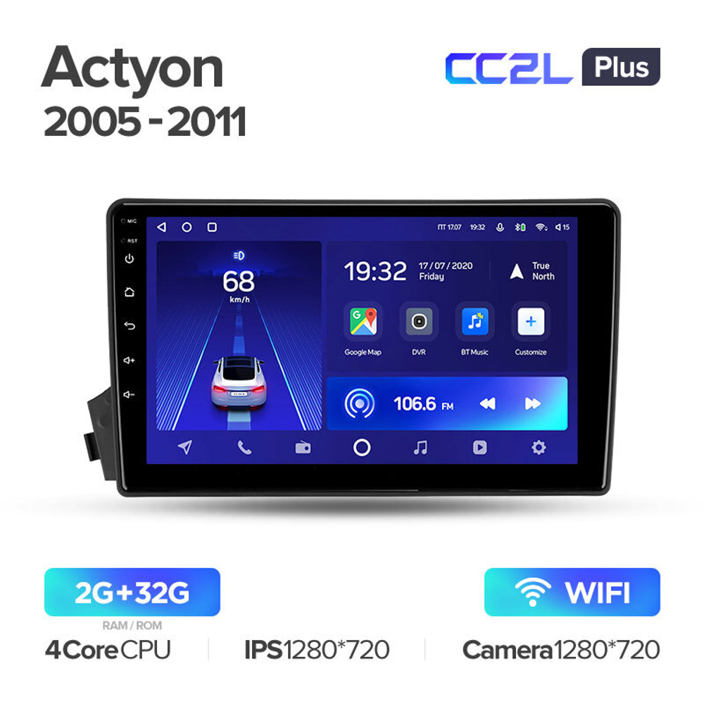 Teyes CC2L Plus 9"для SsangYong Actyon 2005-2011