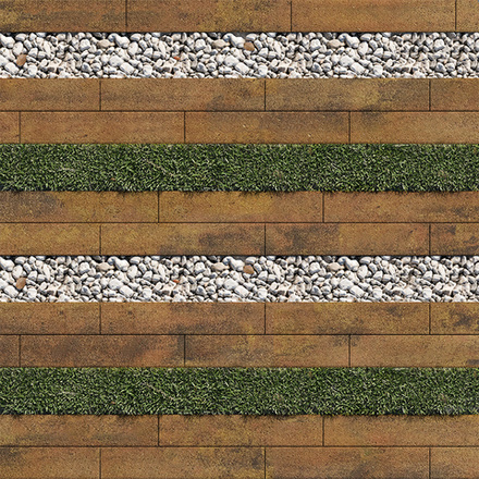 Тротуарная плитка ГАЗОННАЯ РЕШЕТКА - Листопад гладкий Саванна