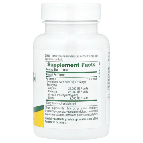 NaturesPlus, панкреатин, 1000 мг, 60 таблеток