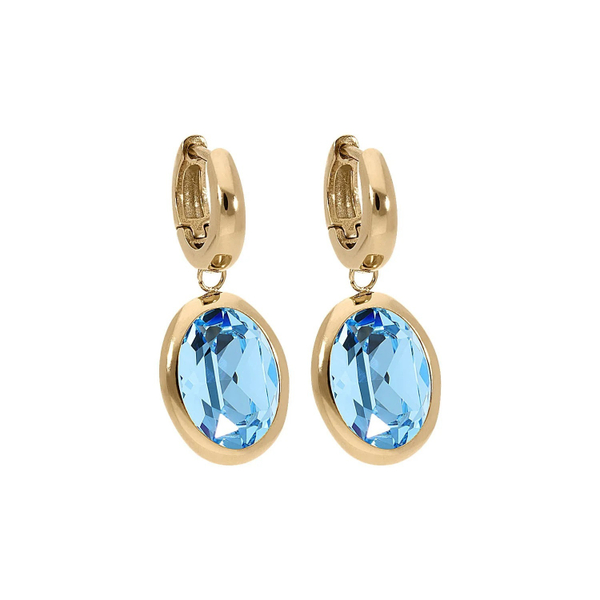 Серьги Qudo Creole TIVOLA small G aquamarine 310516 BL/G