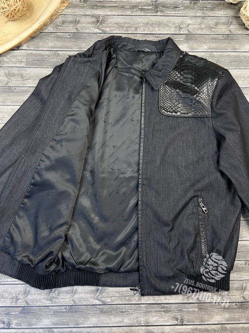 Куртка Angelo Galasso со вставками из кожи питона