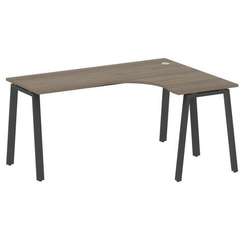 Metal System Стол криволинейный правый на А-образном м/к БА.СА-4 (R) Вяз Благородный/Металл Антрацит