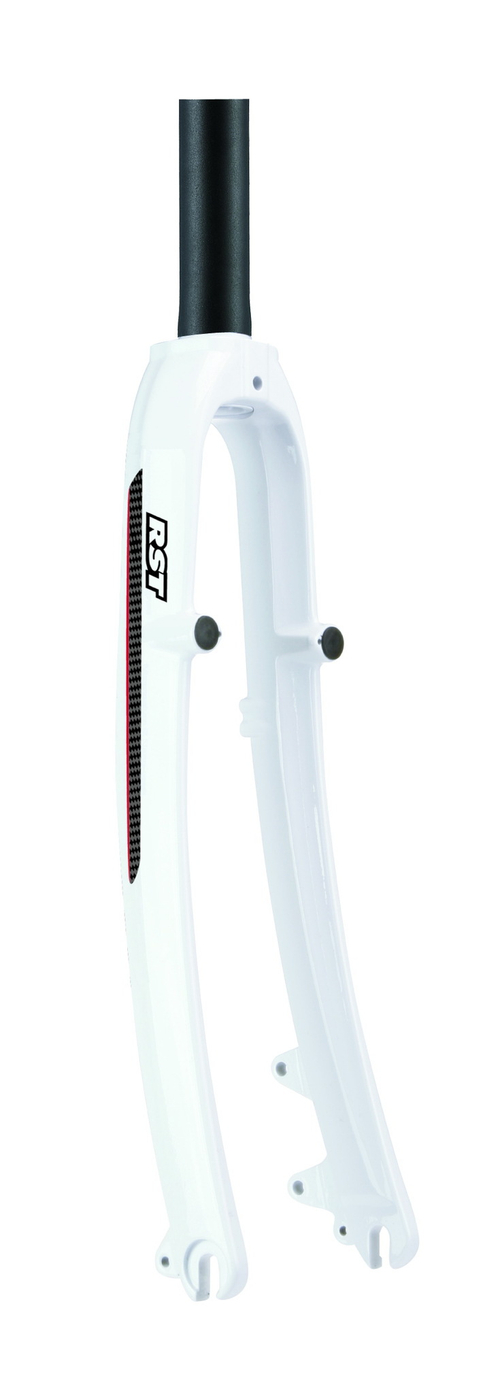 Вилка жесткая ал.-магний 26"х28.6 750г V+D CITY/TREKKING белая RST RF-M6