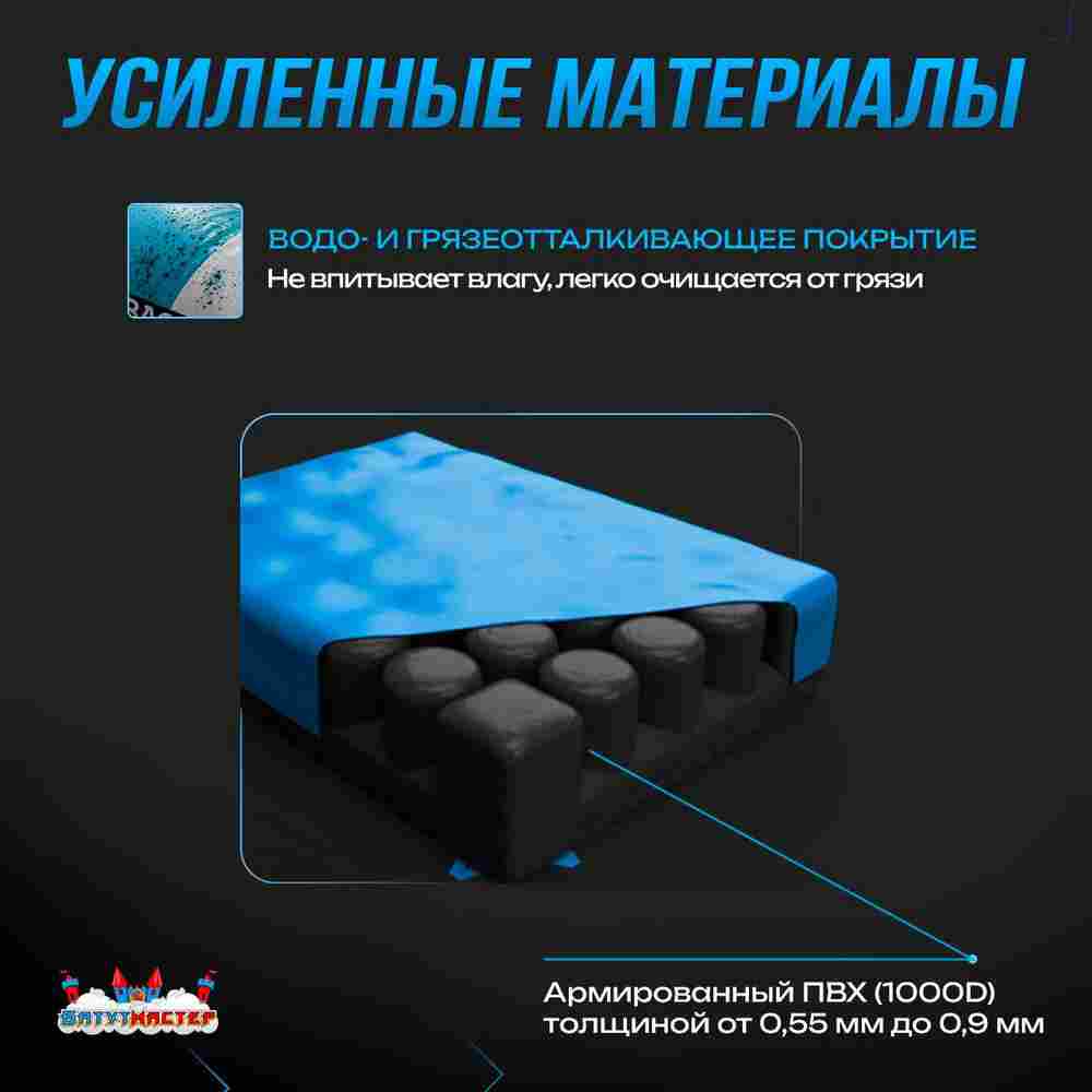 Надувная подушка «JumpAir» для гимнастики и батутных центров, 4,3×2,2×1 м