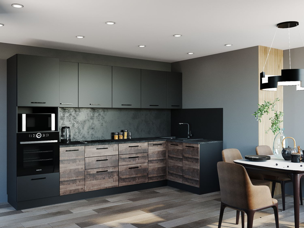 Кухонный гарнитур угловой Трансильвания 3200x1400 (26 мм)