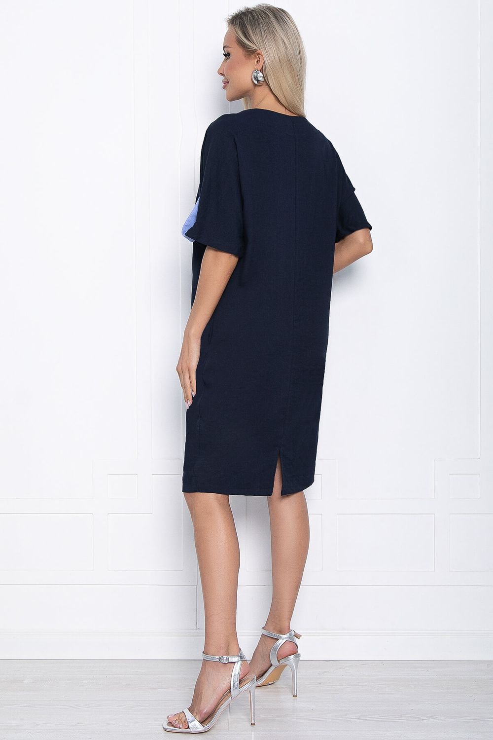 Платье Кайла люкс комбинированное (синее) П10873 LT Collection