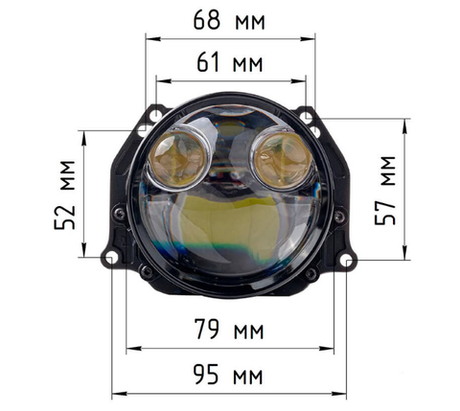 Билед модули Aozoom B-011 Laser 3.0 дюйма, 4 чипа, 5500K, 12V, 54W/81W, крепление 3R (комплект, 2шт)