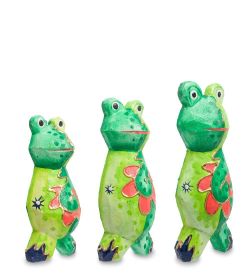 Decor and Gift 99-424 Фигурка «Лягушка» набор из трех (албезия, о.Бали)